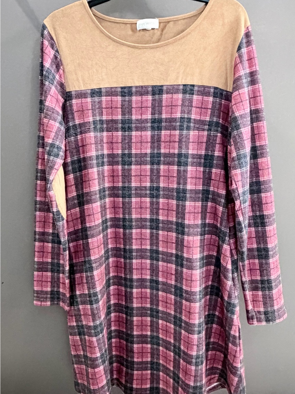 Simply southern Long Sleeve dress in Pink and Tan